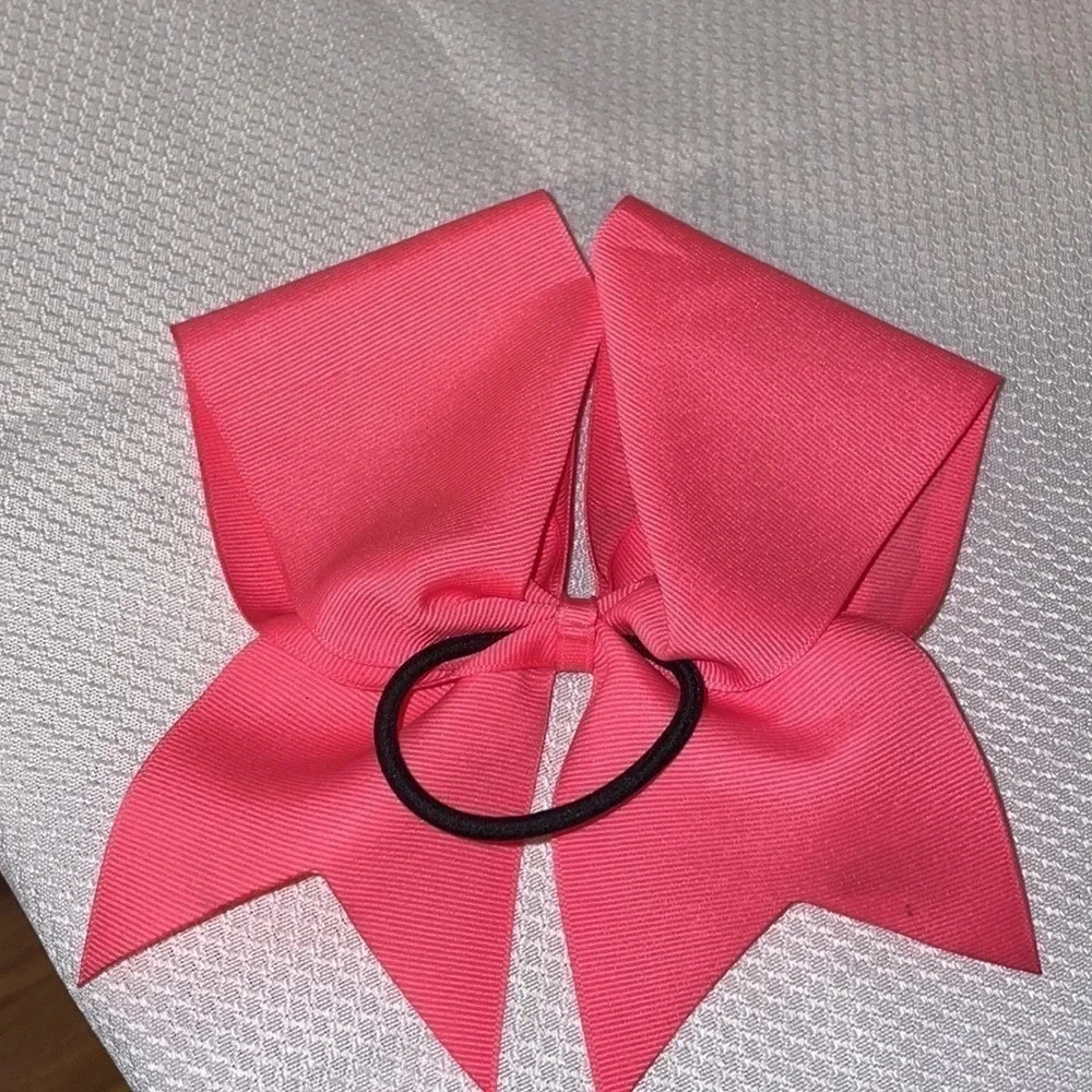 girls hair bow Elfie Christmas holiday cheer pink